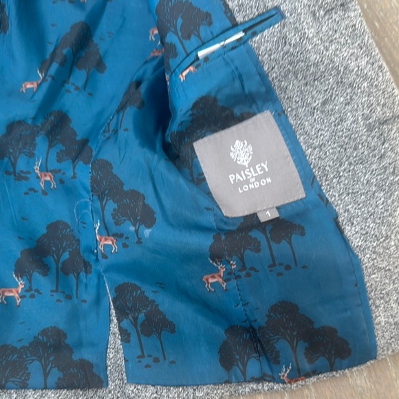 Gray Kids Blazer Set with Blue Accents - Picture 6 of 6